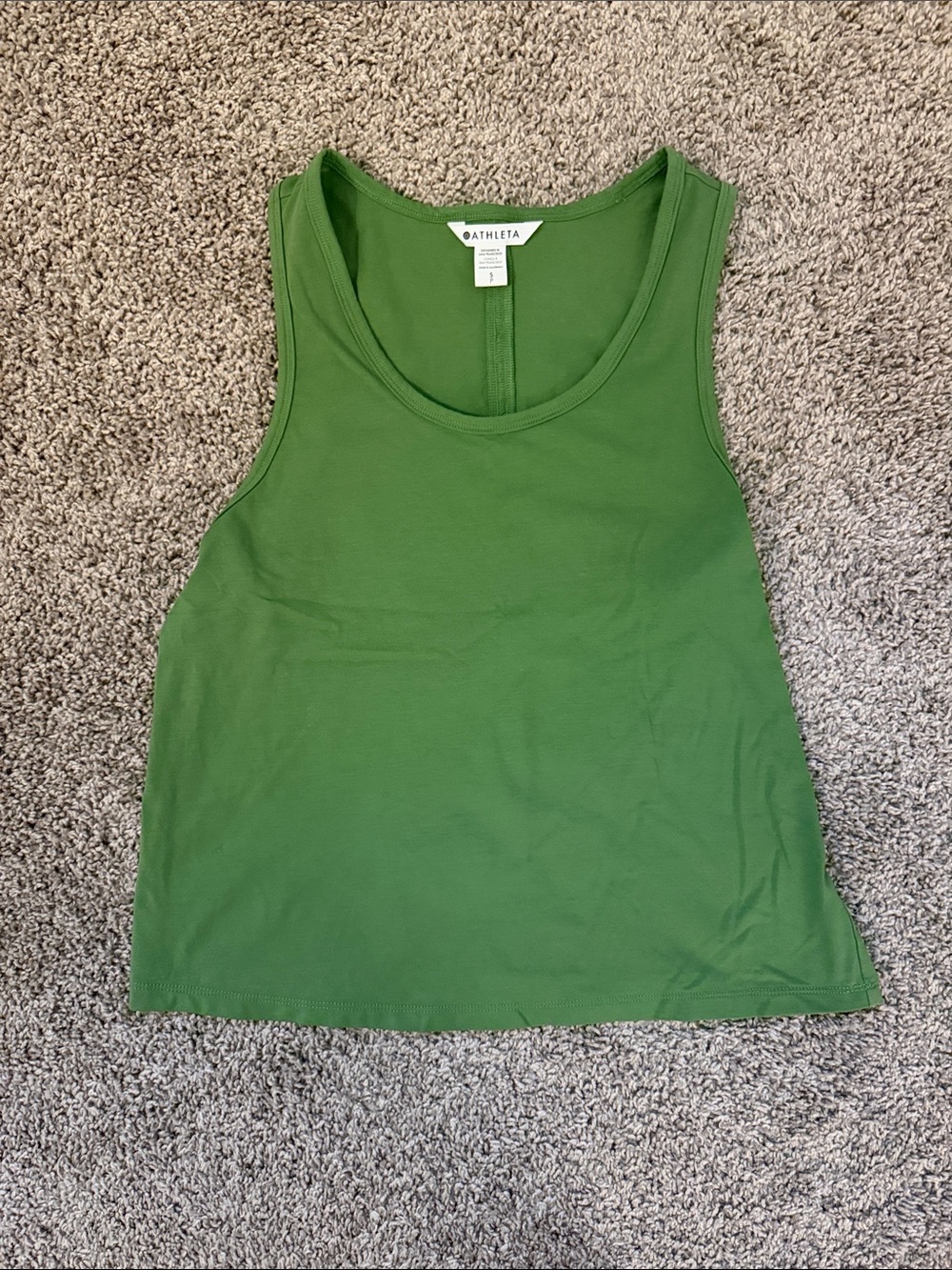 Athleta Green Scoop Neck Tank Top Size Small